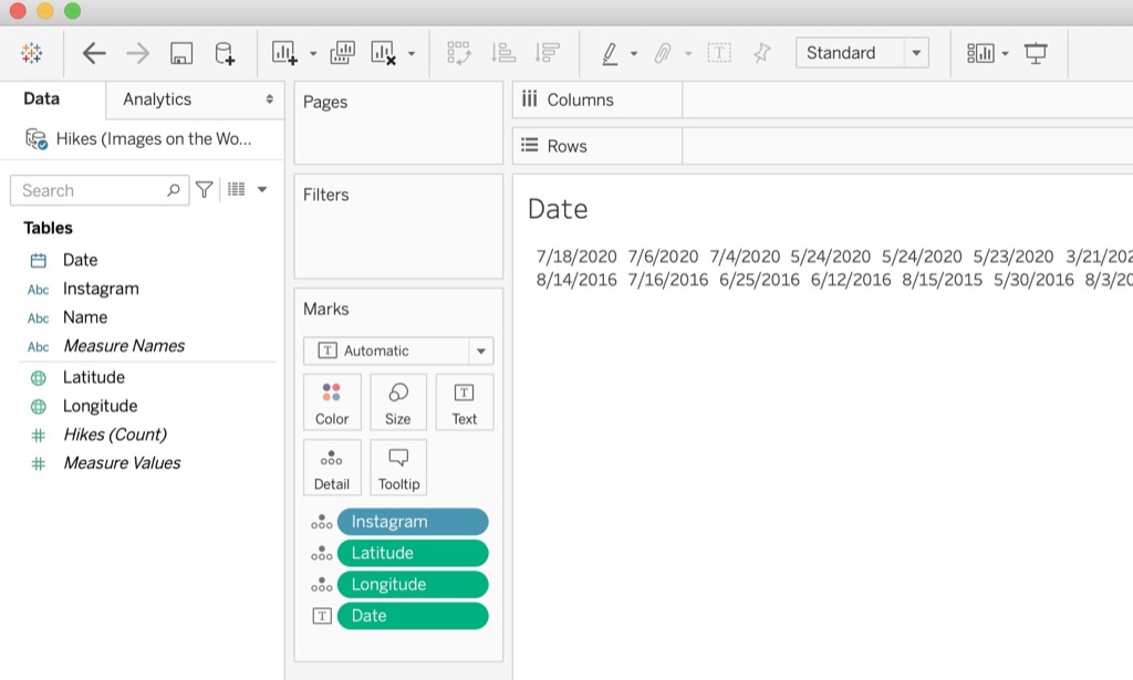 Date worksheet