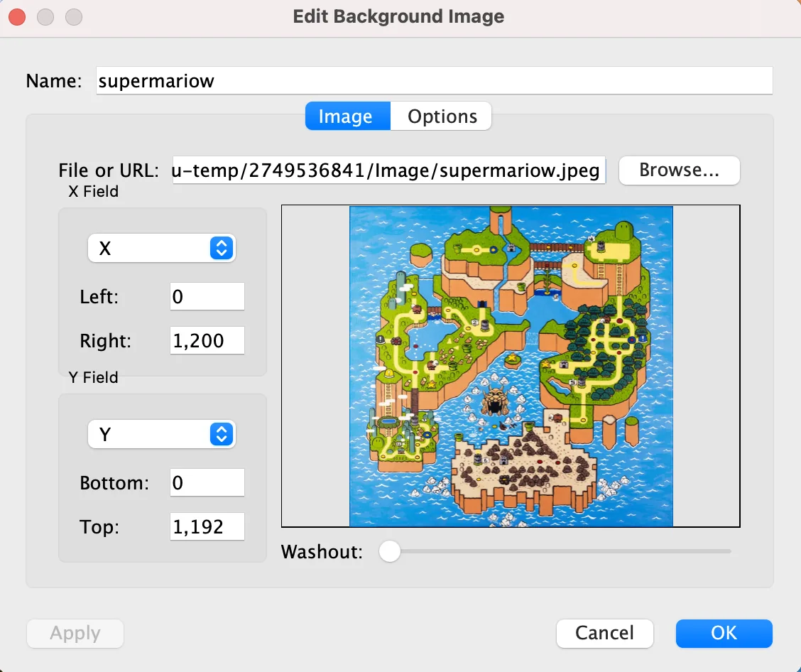 Mario's background map