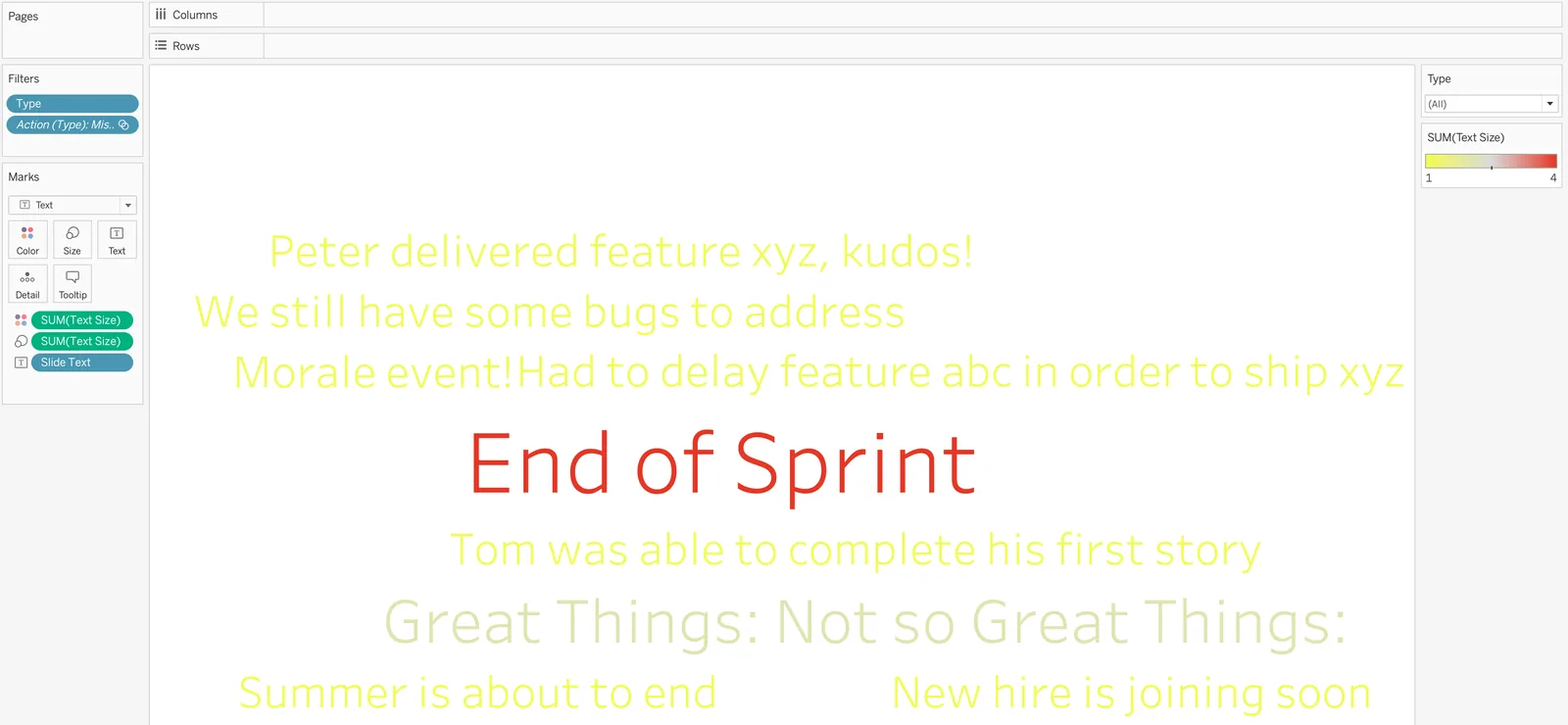 Text slide viz